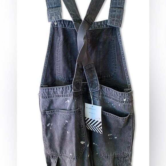 Sandrine Rose Free People denim overalls distressed painters ziggy black - Picture 8 of 16